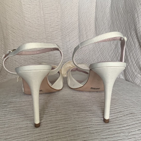NWOT Ted Baker Heevia Satin Bow Ankle Strap Dress Heel Sandal - off white - Picture 11 of 14